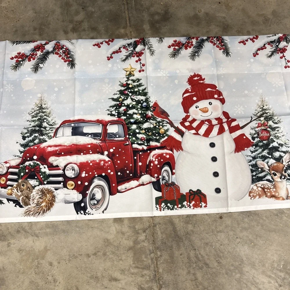 Christmas‎ Snowman Banner Curtain 17